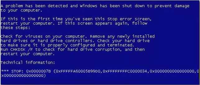 Исправляем BSOD 0x0000007B при загрузке Windows 7