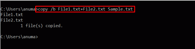 Как объединить txt файлы в один через cmd